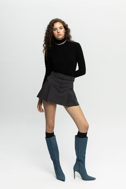 Mini Skort-Black and Black