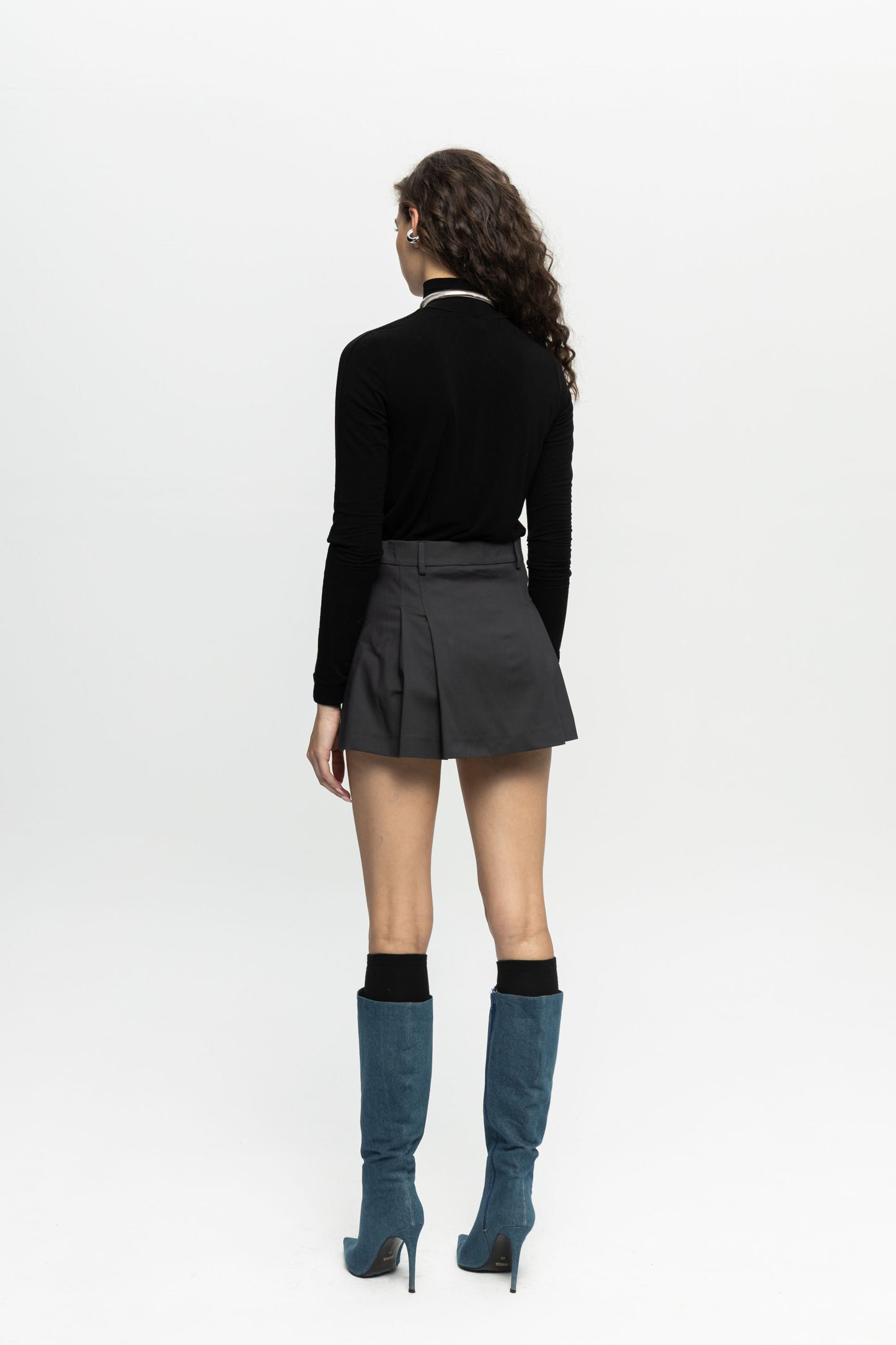 Mini Skort-Black and Black