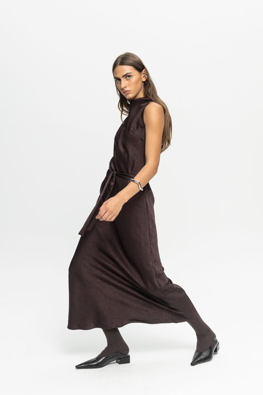 Plum Dress-Black and Black