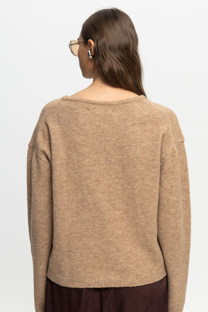 V-Neck Sweater-Black and Black