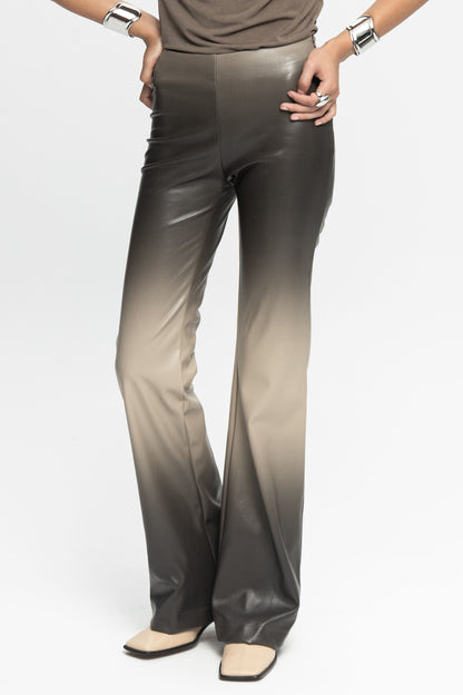 Ombre Leather Pants-Black and Black