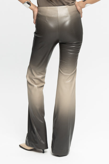 Ombre Leather Pants-Black and Black