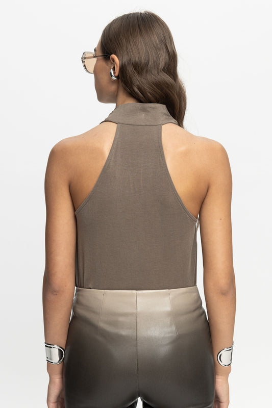 Sleeveless Top-Black and Black