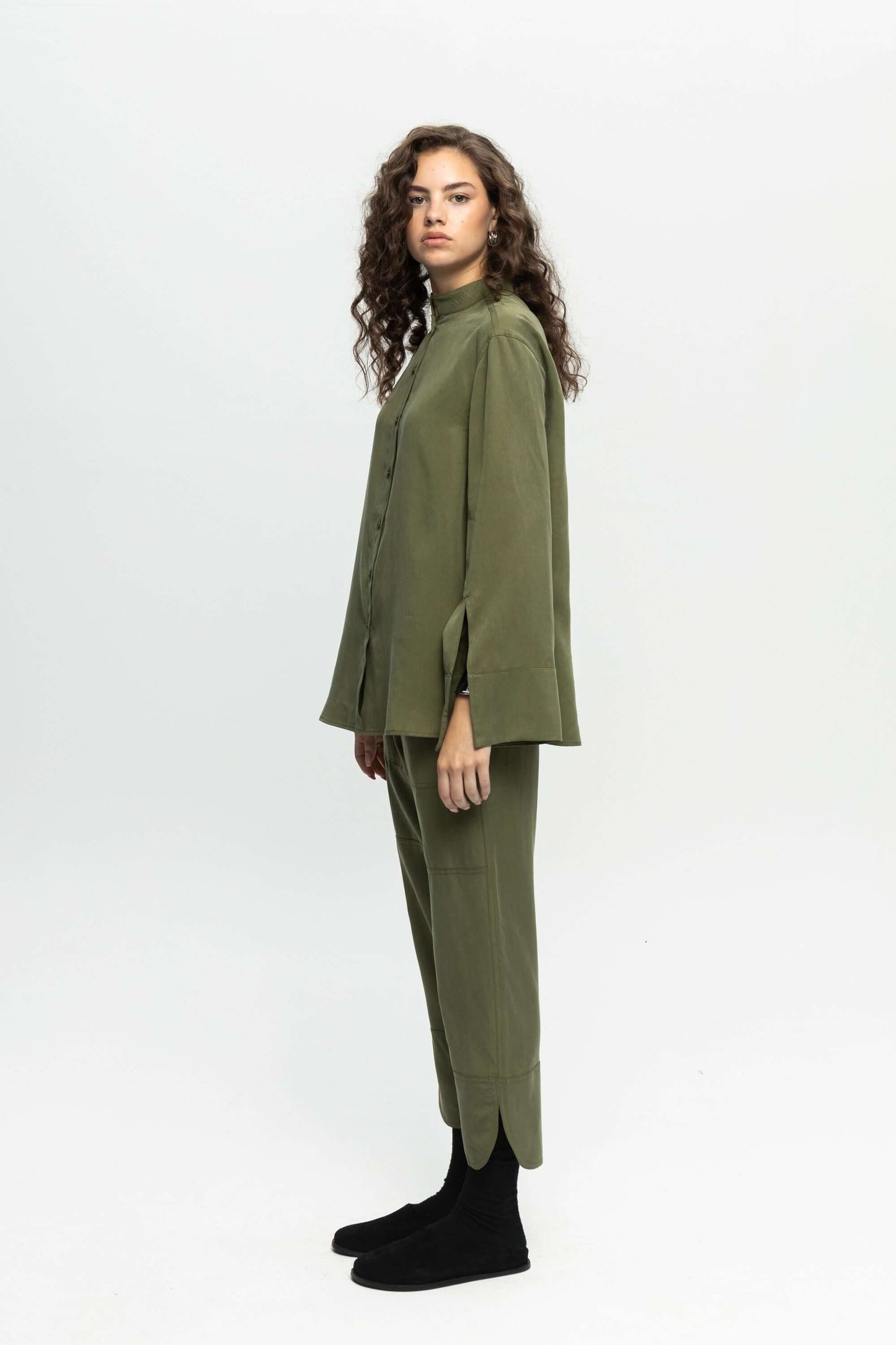 Green Utility Trousers-Black and Black