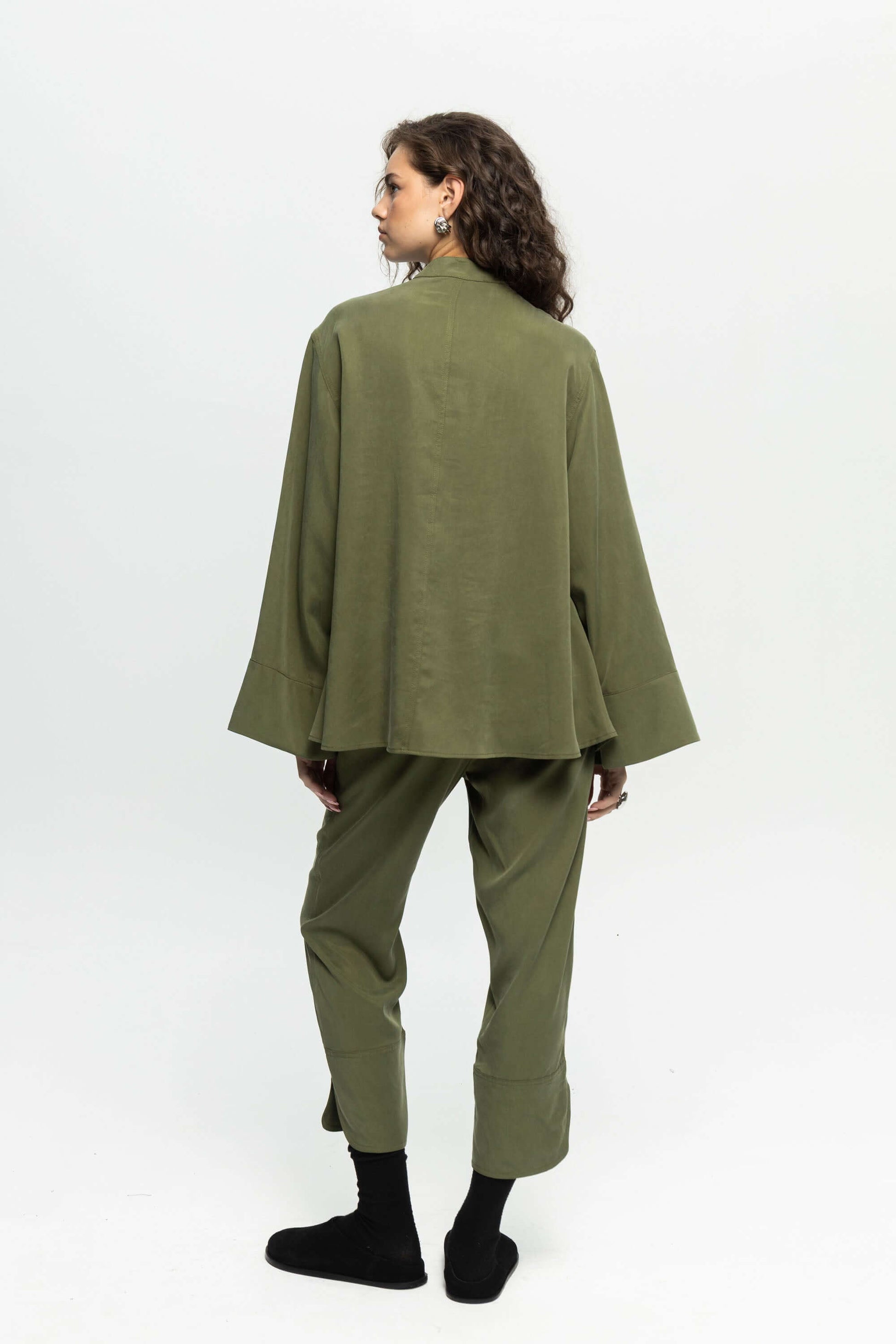 Green Utility Trousers-Black and Black