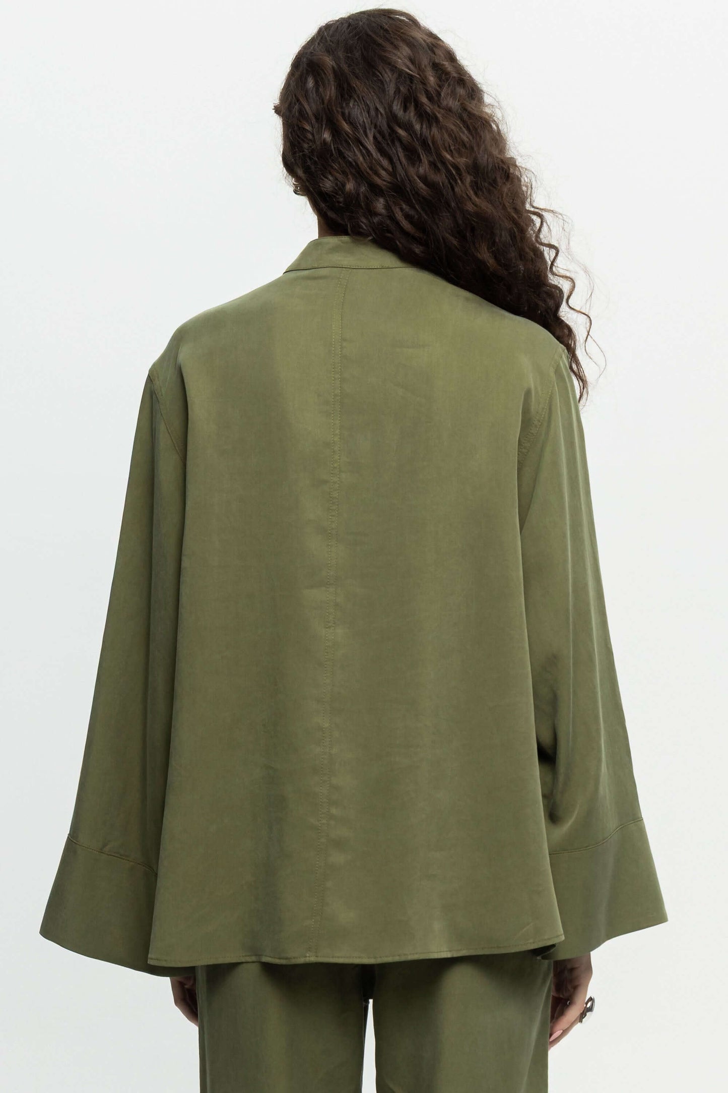 Oversized Green Shirt-Black and Black