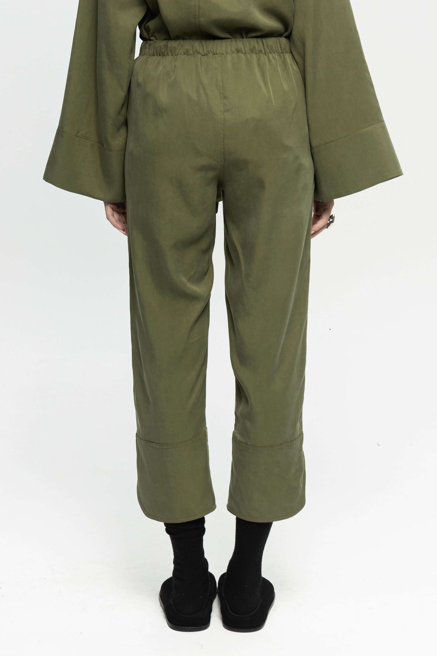 Green Utility Trousers-Black and Black