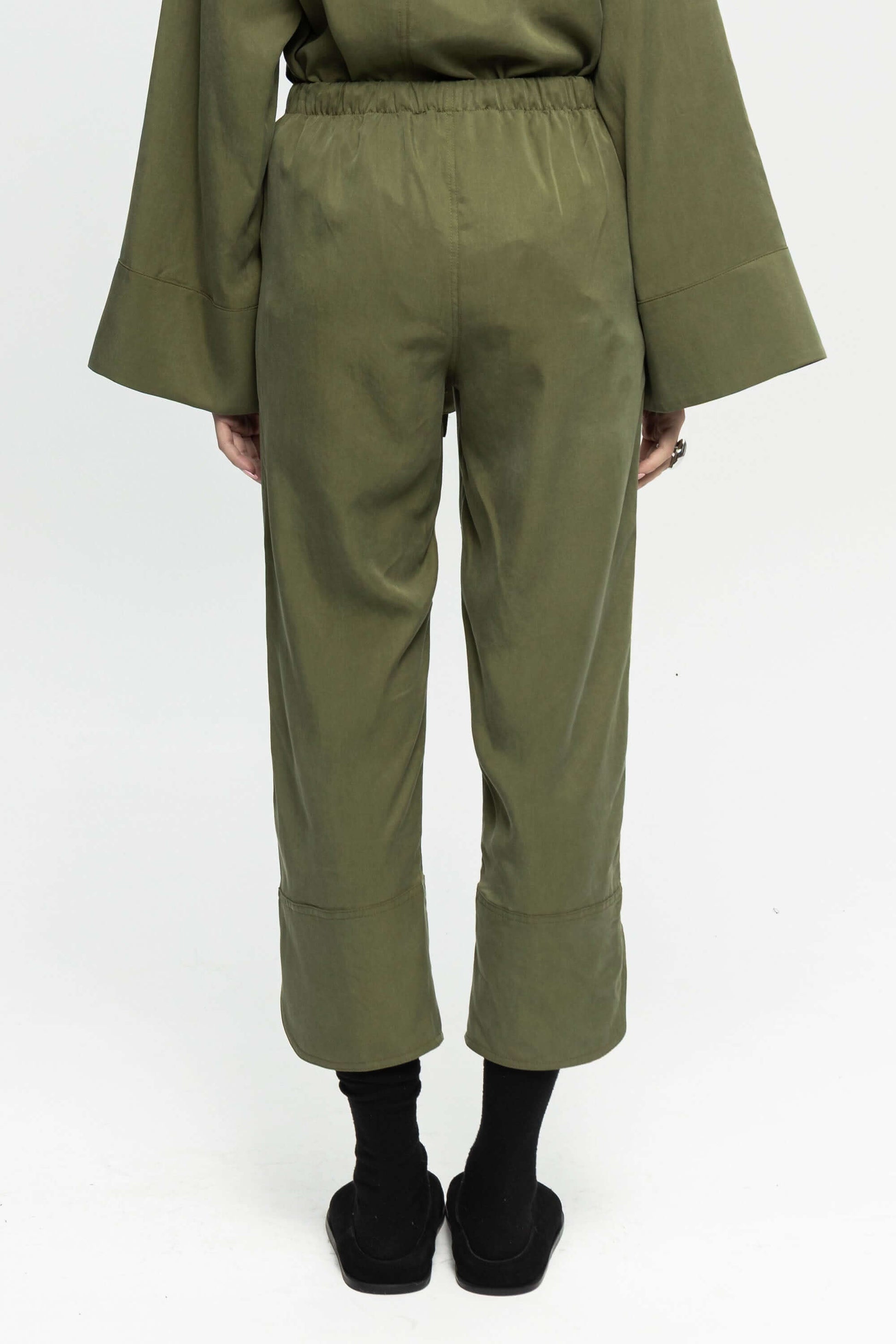 Green Utility Trousers-Black and Black