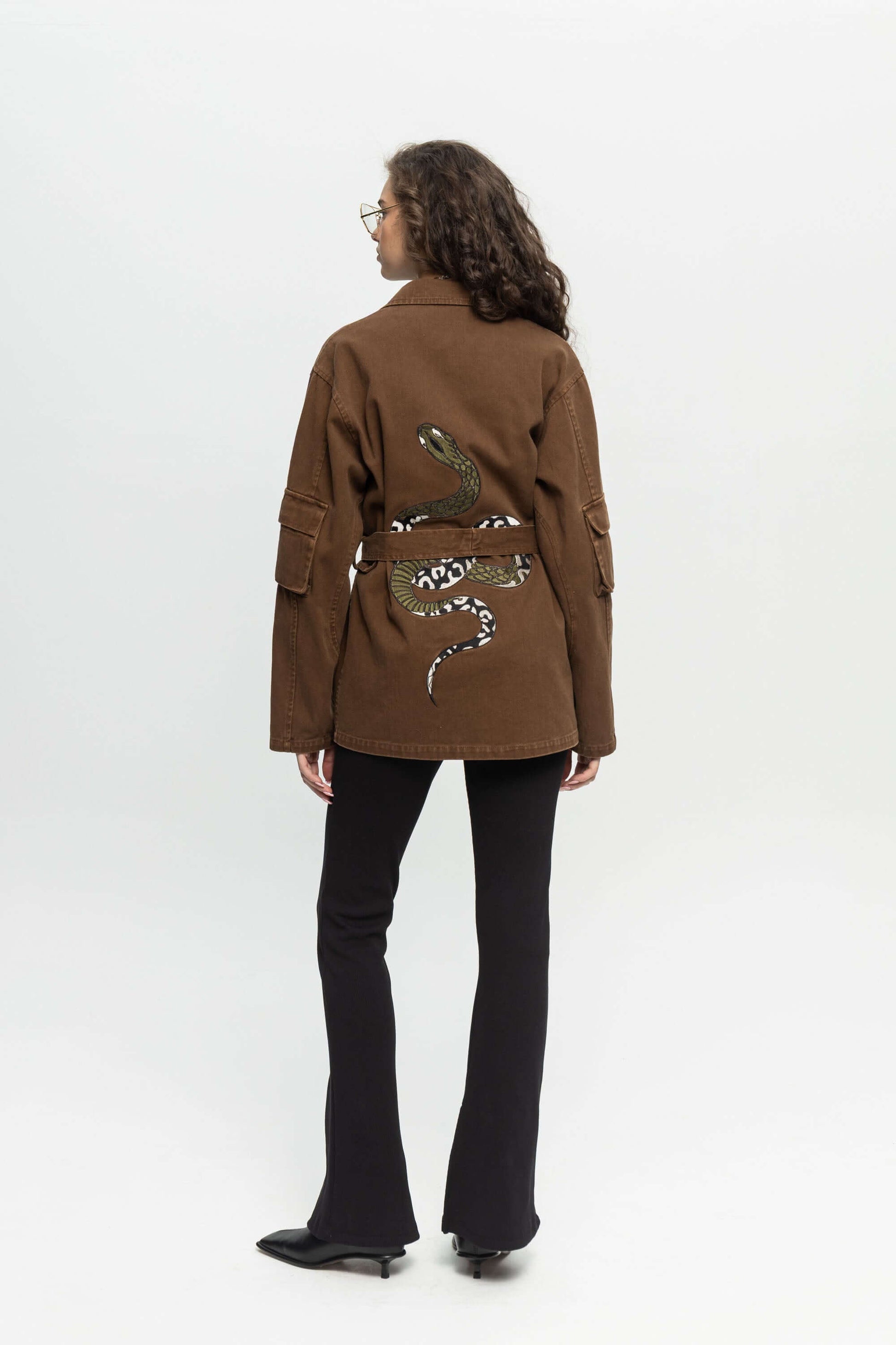 Snake Utility Jacket-Black and Black
