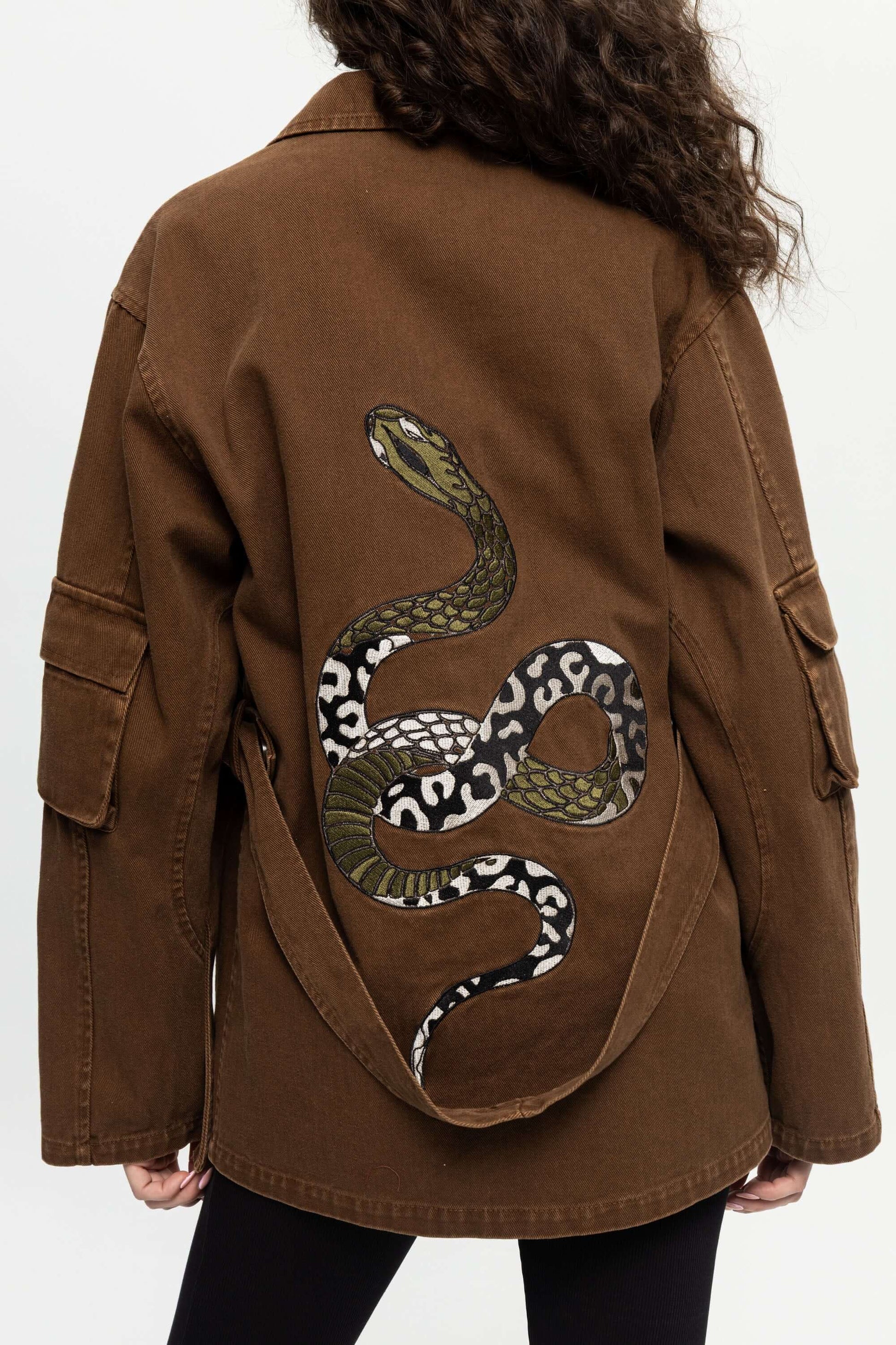 Snake Utility Jacket-Black and Black