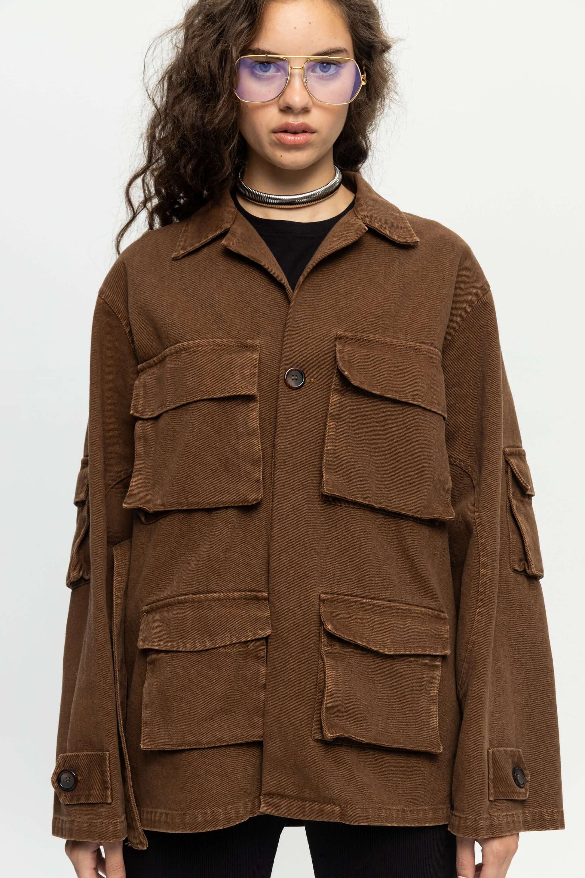 Snake Utility Jacket-Black and Black
