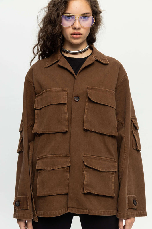 Snake Utility Jacket-Black and Black