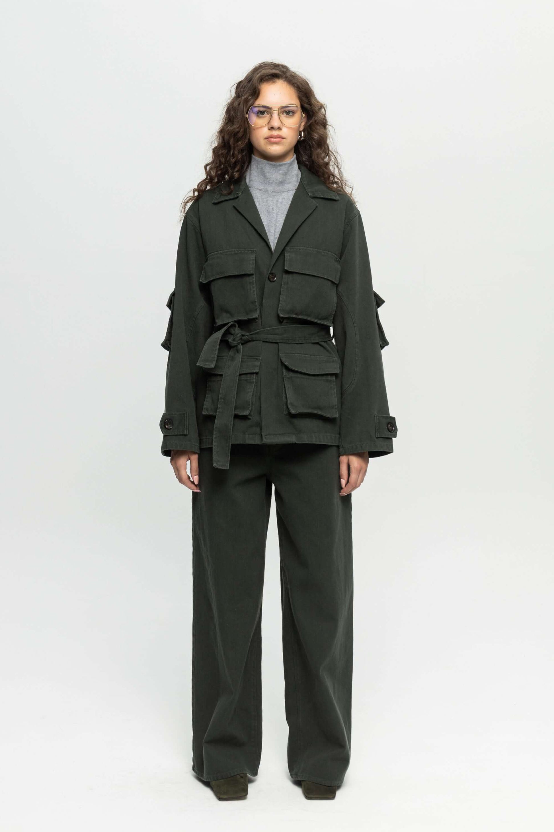 Lips Utility Jacket-Black and Black