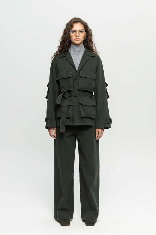 Lips Utility Jacket-Black and Black