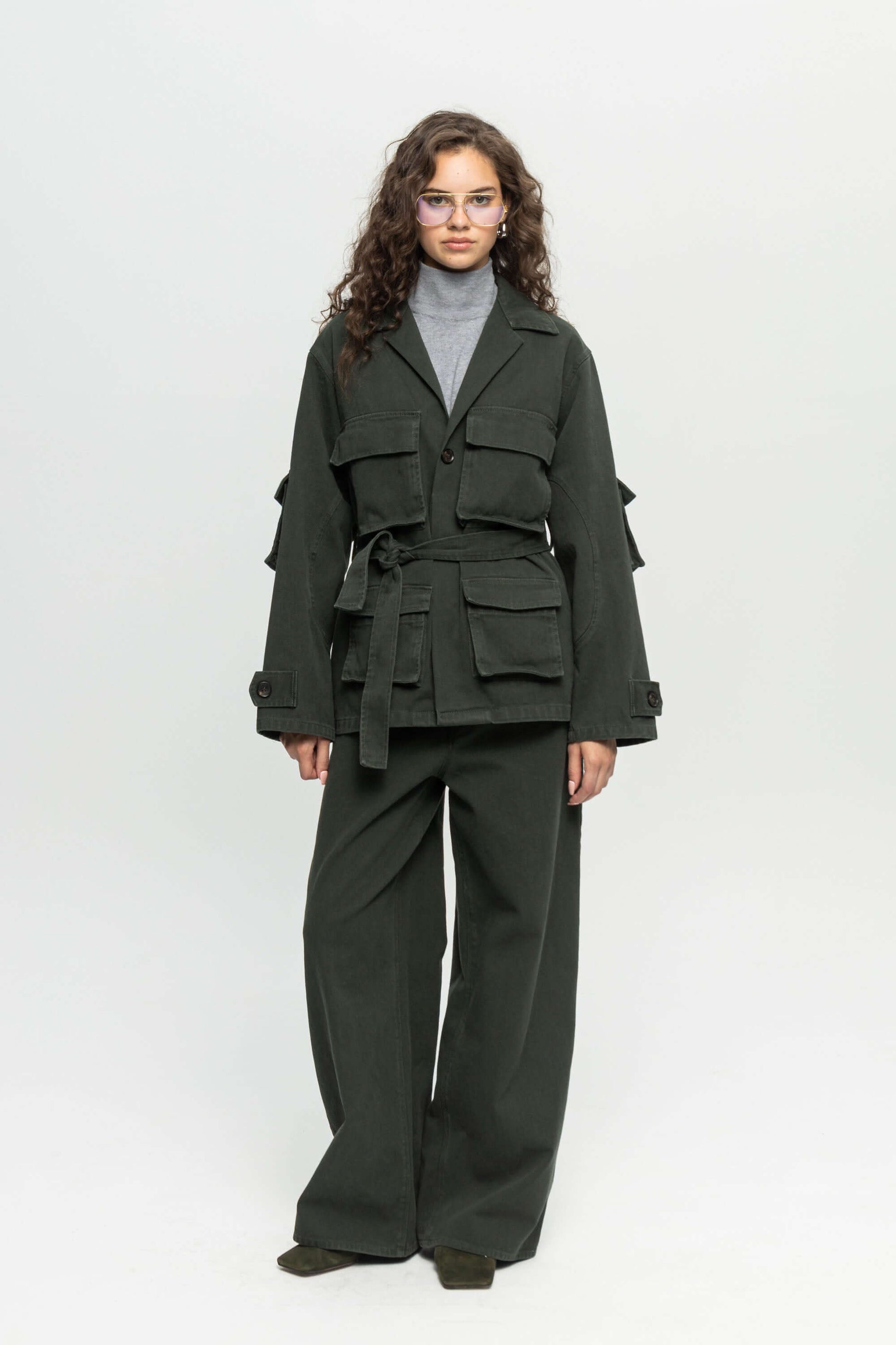 Lips Utility Jacket-Black and Black