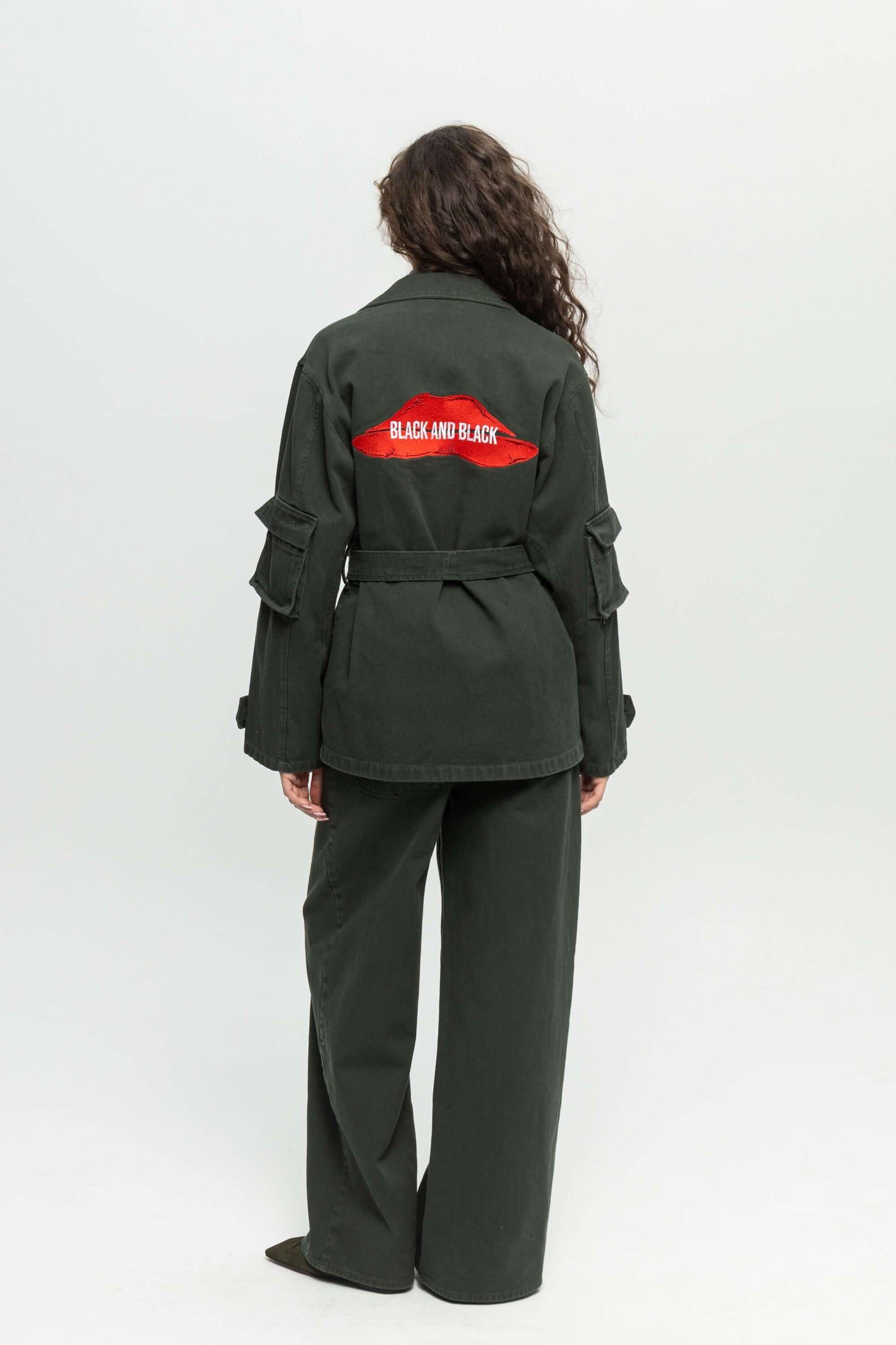 Lips Utility Jacket-Black and Black