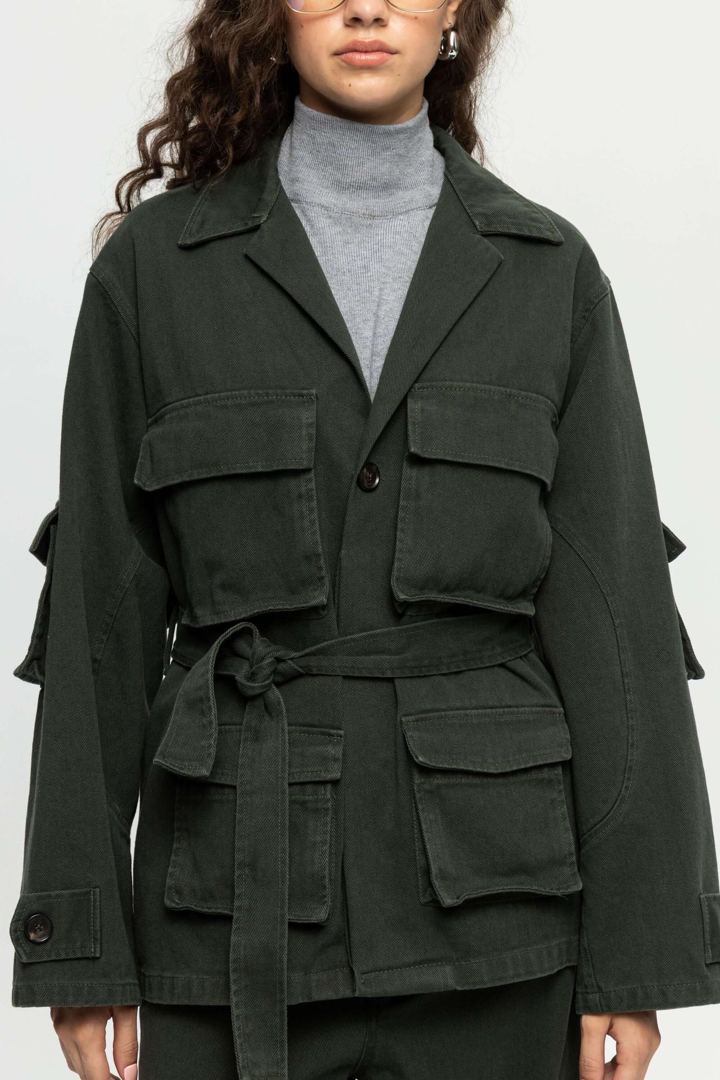 Lips Utility Jacket-Black and Black