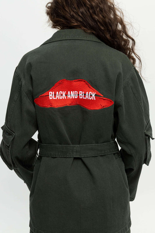 Lips Utility Jacket-Black and Black