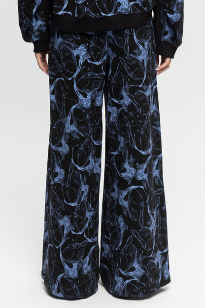 Wide-Leg Pants-Black and Black
