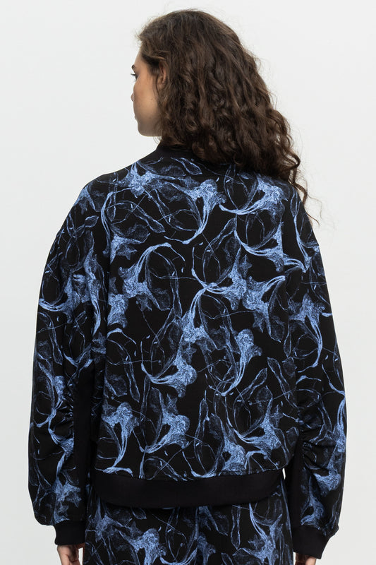 V-neck Sweater-Black and Black