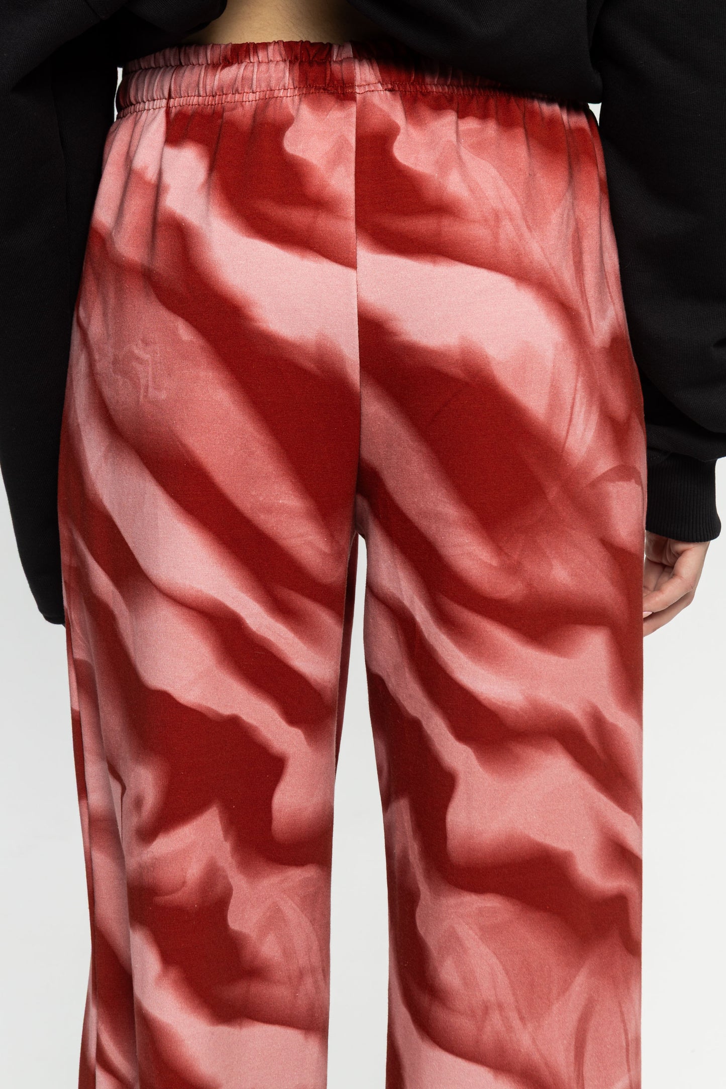 Wide-Leg Relaxed Pants-Black and Black