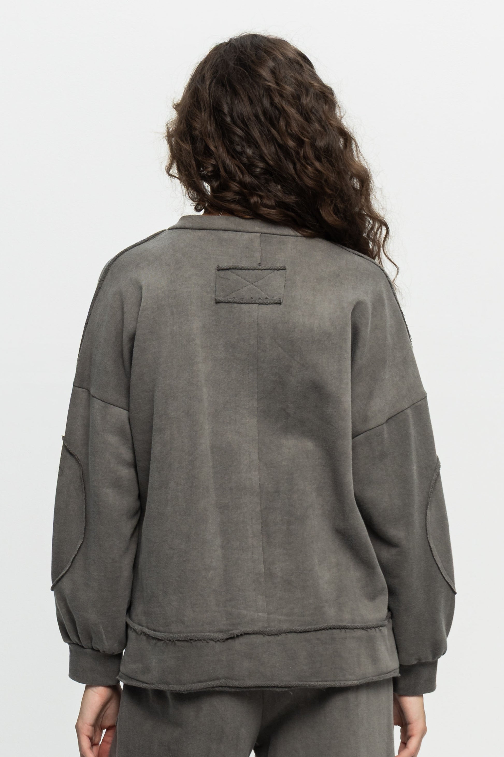 Elbow Patch Sweatshirt-Black and Black