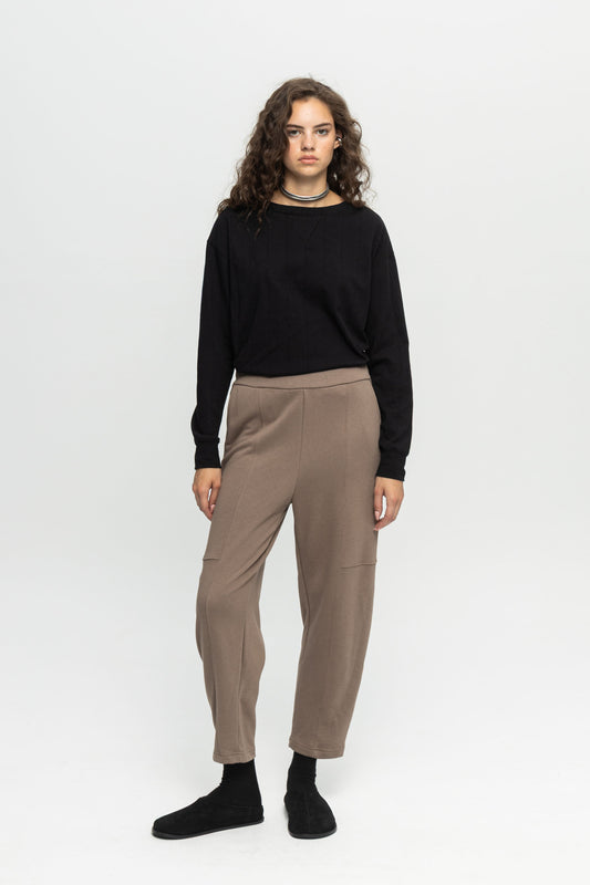 Textured Jersey Long Sleeve-Black and Black